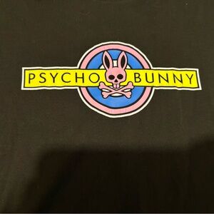 Psycho Bunny Black Logo T-Shirt Men’s Size 5 Pima Cotton Skull Bunny Graphic Tee